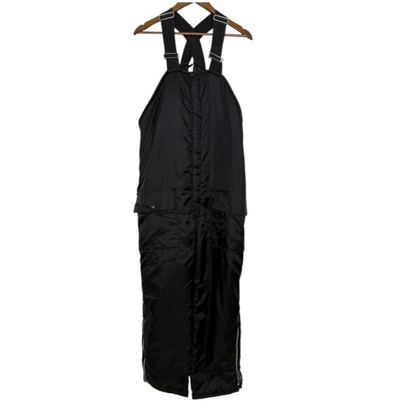 Vintage Zero-Zone Bib Overalls Mens Medium Black Insulated Snow Made USA 80s - Picture 1 of 11